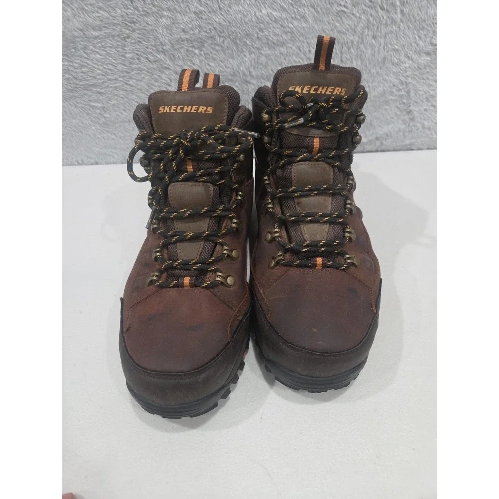 Skechers Traven Waterproof Hiking Boots, Brown Leather, Men's Sz 10